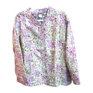 Tudor court D65 Womens Jacket Blazer size XX Floral purple white